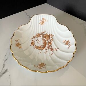 White & Gold Shell Serving Dish - Limoges